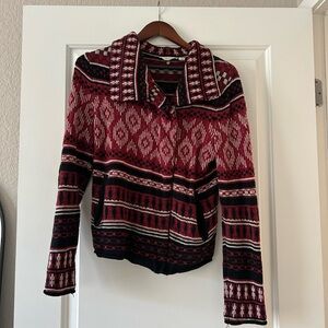 Lucky Brand Women’s Zip Up Jacquard Jacket